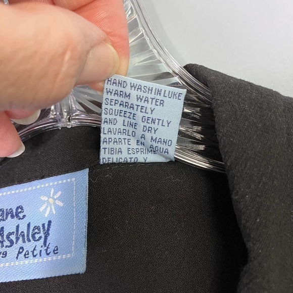 Jane Ashley Petite Black Embroidered Flamingo Palm Trees Sequined Beaded Size PL - Picture 3 of 13